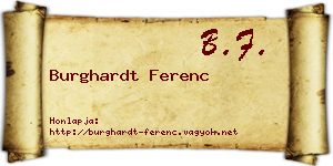 Burghardt Ferenc névjegykártya